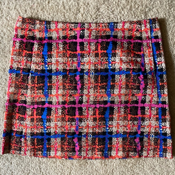 J. Crew Dresses & Skirts - J. Crew Multicolor Plaid Print Stretch Knit Cotton Mini Skirt EUC Size 4 XS S